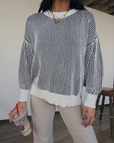 Linden Striped Sweater - Black