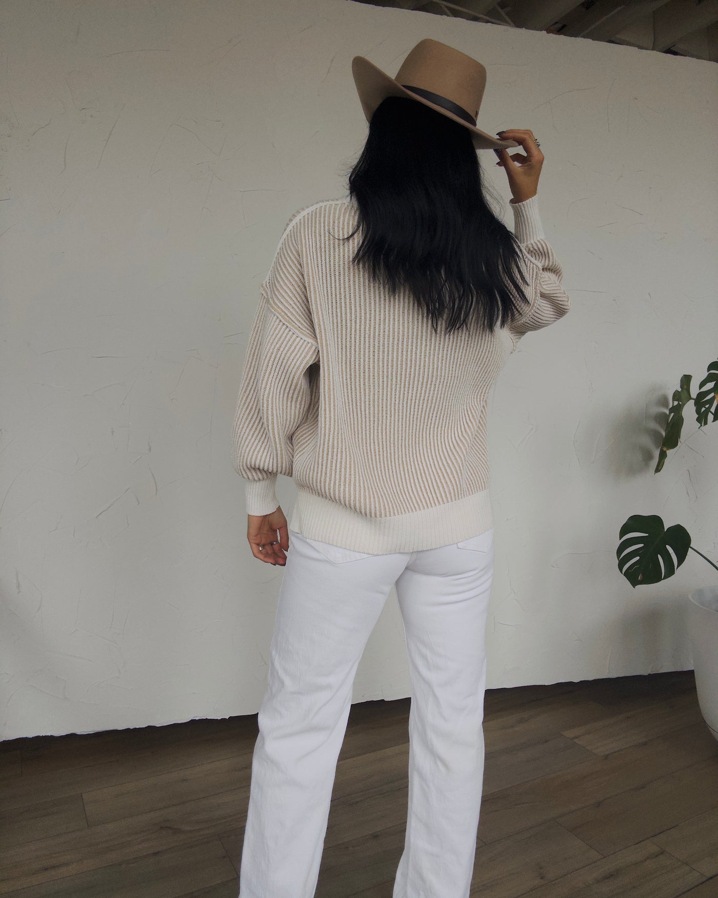 Linden Striped Sweater - Taupe