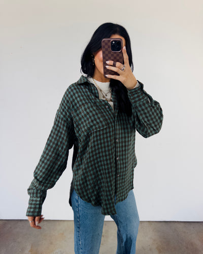 Mia Checkered Top - Green
