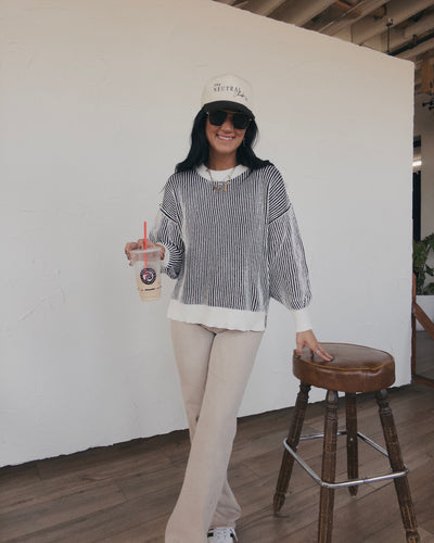 Linden Striped Sweater - Black