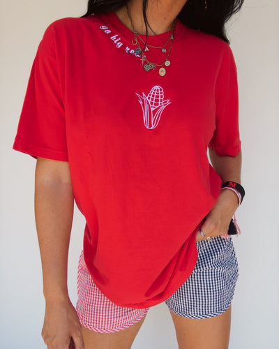 Go Big Red Corn Cotton Tee - Red
