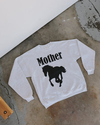 Mother Stallion Horse Sweatshirt - Ash