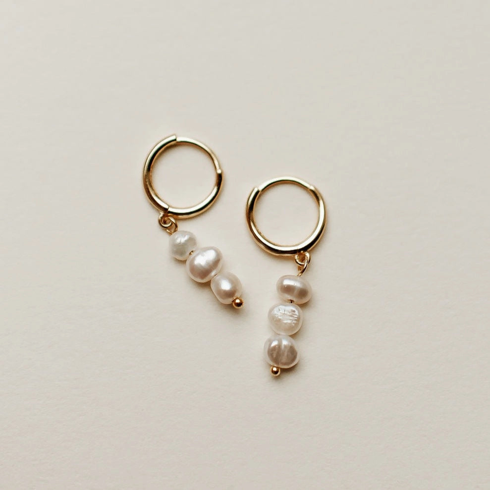 Catalina Pearl Earrings - Gold