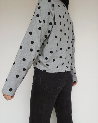 Cody Polka Dot Cardigan - Grey/Black