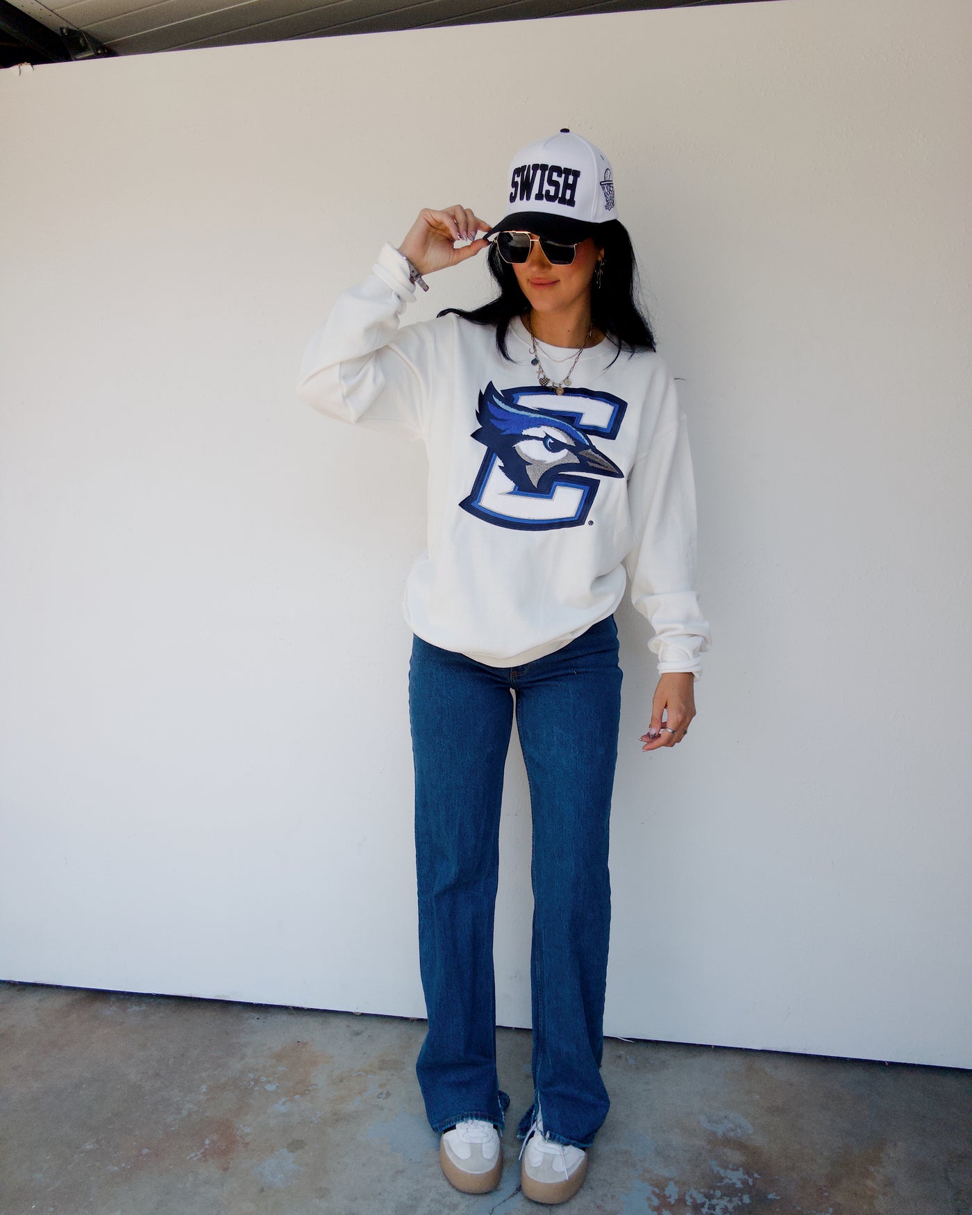Creighton Chenille Sweatshirt - White