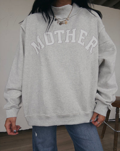 Embroidered Mother Mockneck - Ash