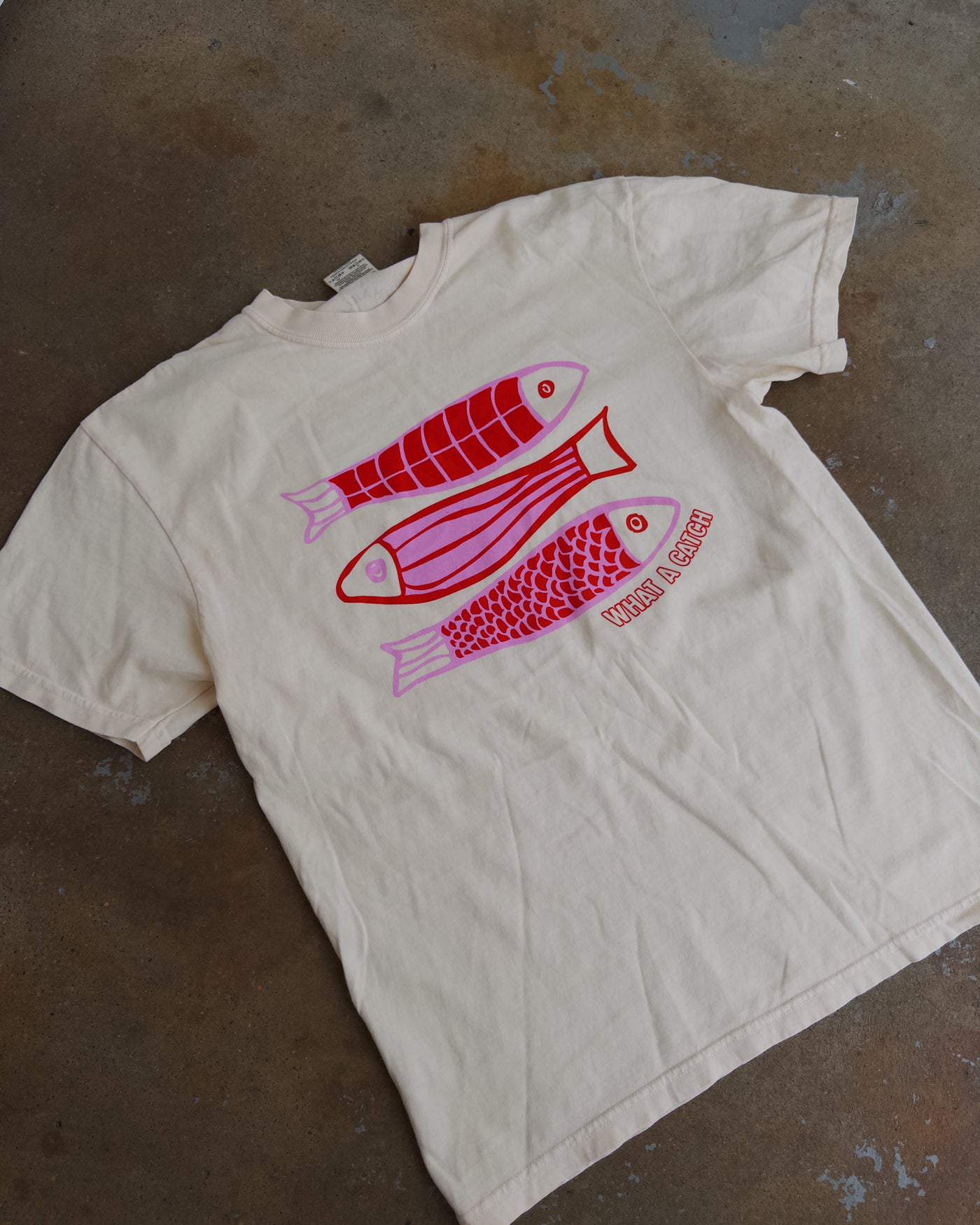 What A Catch Cotton Tee - Ivory