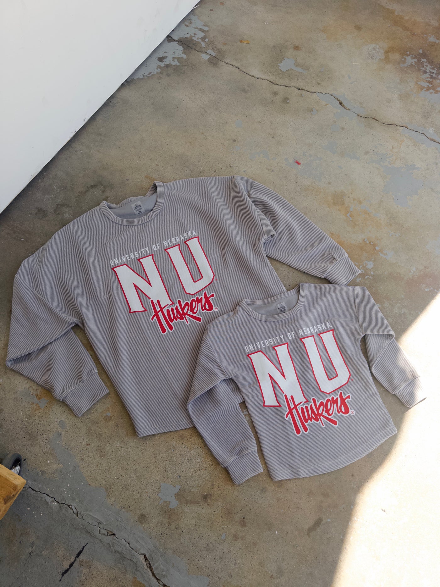 NU Huskers Corded Crew - Charcoal