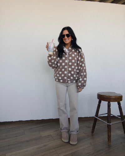 Dottie Days Jacket - Mocha/Cream