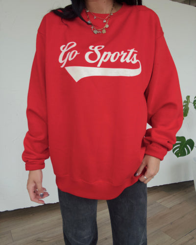 Go Sports Oversized Sweatshirt - Red