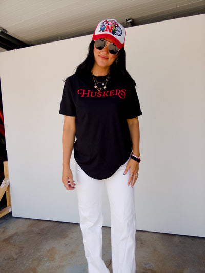 Huskers Cotton Tee - Black