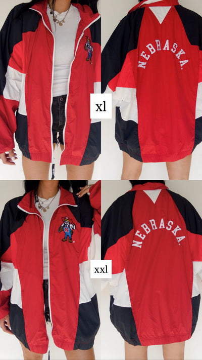 Nebraska Cornhuskers Oversized Track Jacket - Black/Charcoal