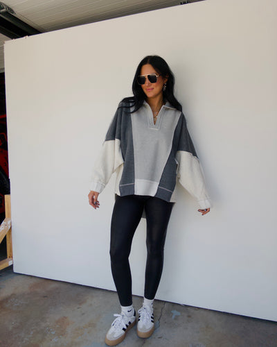 Lallie Oversized Sweatshirt - Gray Multi