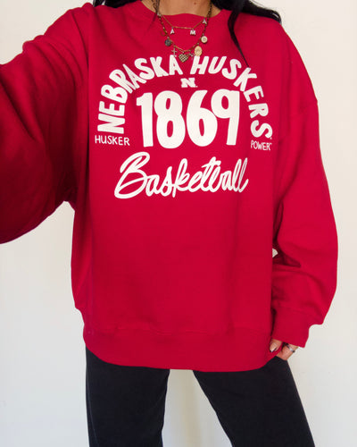 Nebraska Trademark Oversized Basketball Sweatshirt - Red