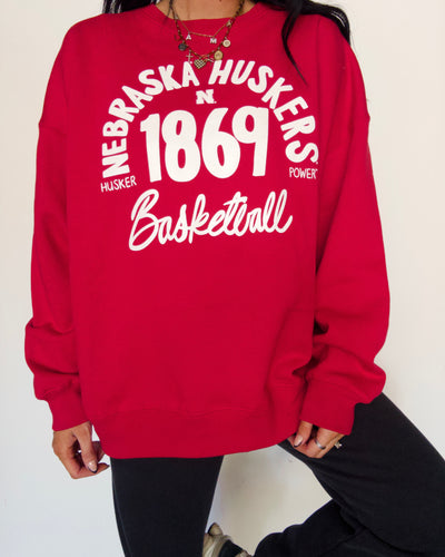 Nebraska Trademark Oversized Basketball Sweatshirt - Red