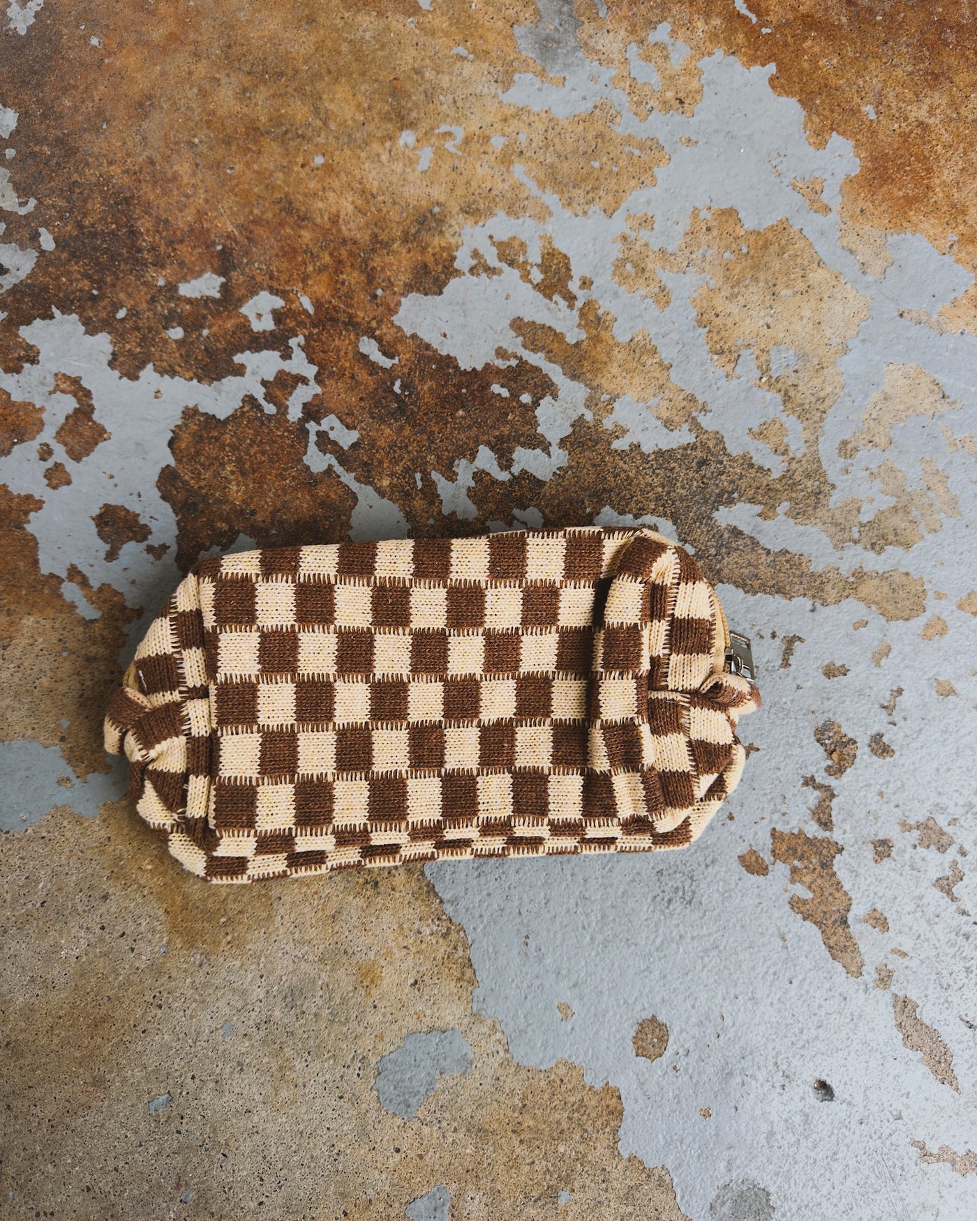 Check Yourself Travel Bag - Brown/Cream