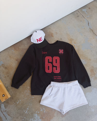 Nebraska Crest Stamp Sweatshirt - Black