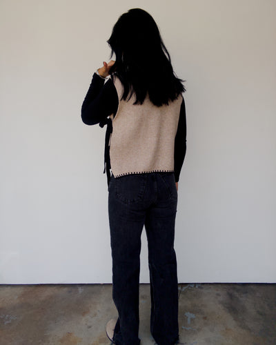 Marly Sweater Vest - Black/taupe