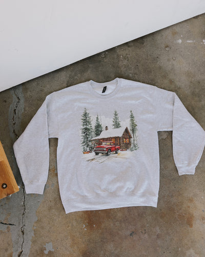 Vintage Winter Pickup Sweatshirt - Ash
