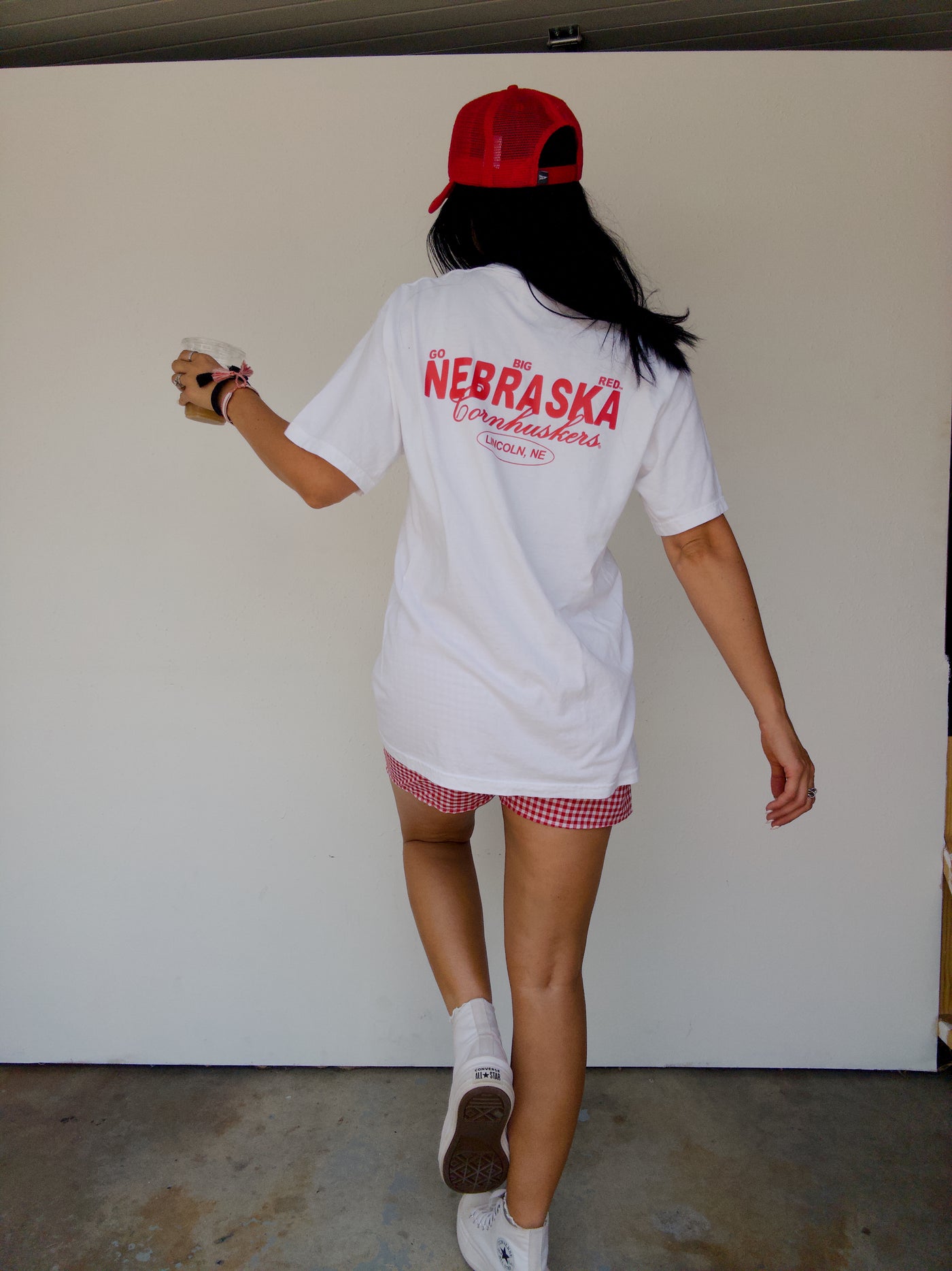 Go Big Red Lincoln Cotton Tee - White