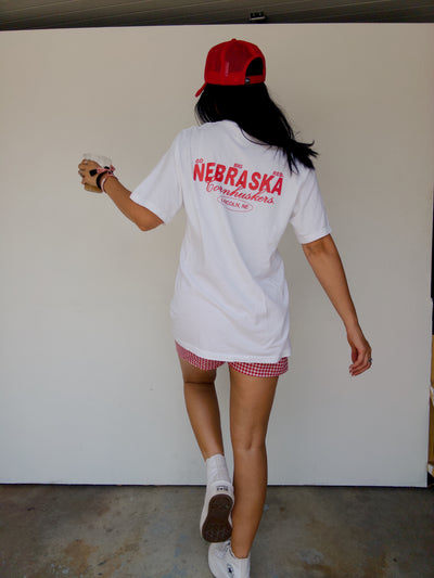 Go Big Red Lincoln Cotton Tee - White