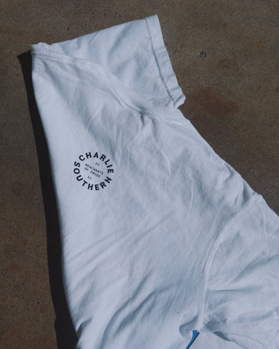 Hot Dogs & Cold Beer Cotton Tee - White