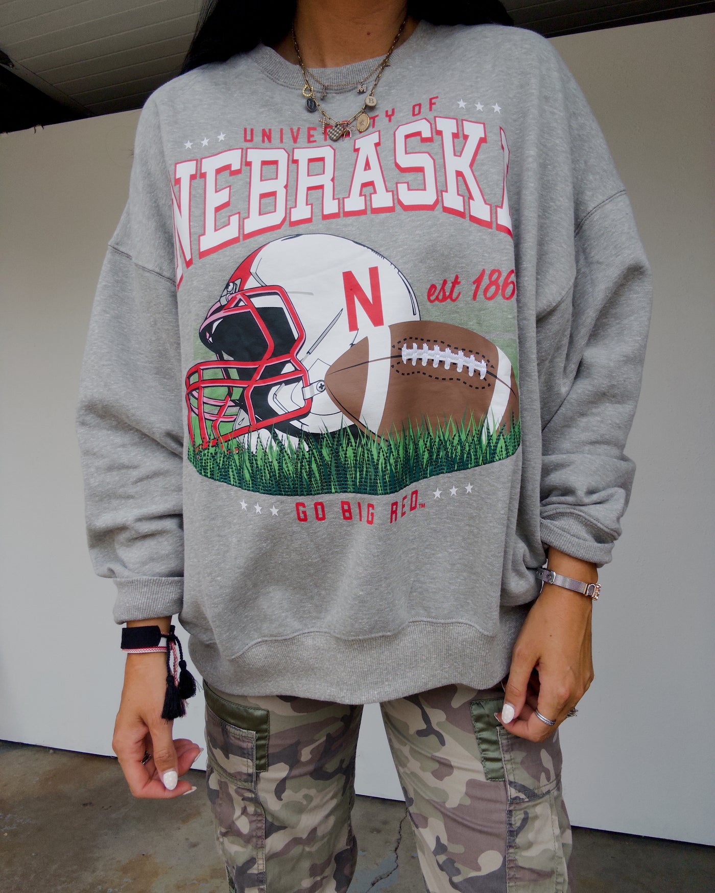 Nebraska Malone Sweatshirt - Grey