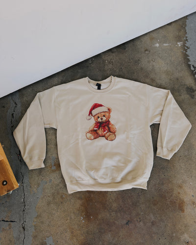 Christmas Teddy Sweatshirt - Sand