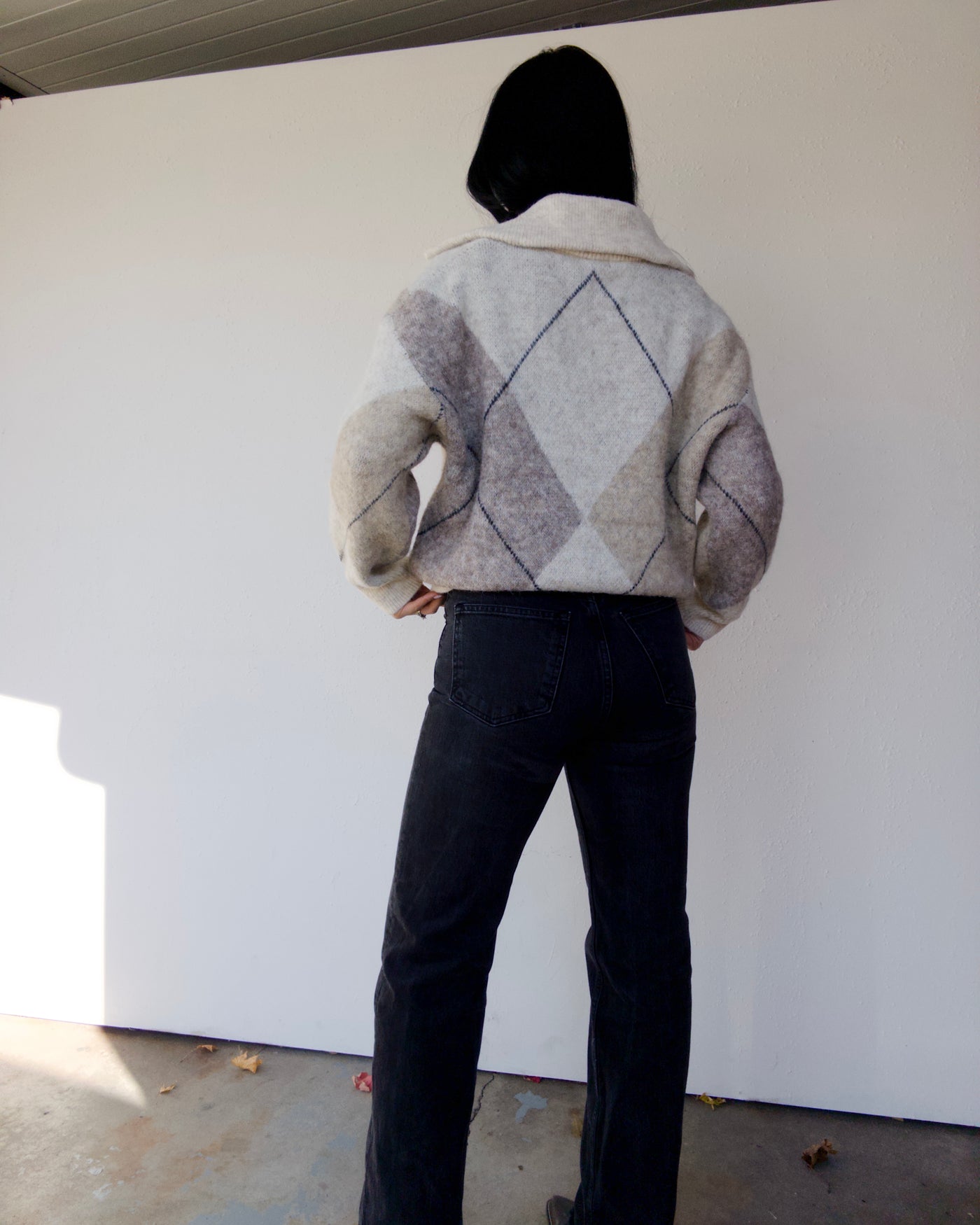 The Aspen Argyle Sweater - Oatmeal