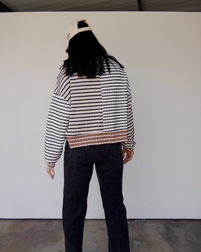 Melody Half-Zip Pullover - Black/Taupe