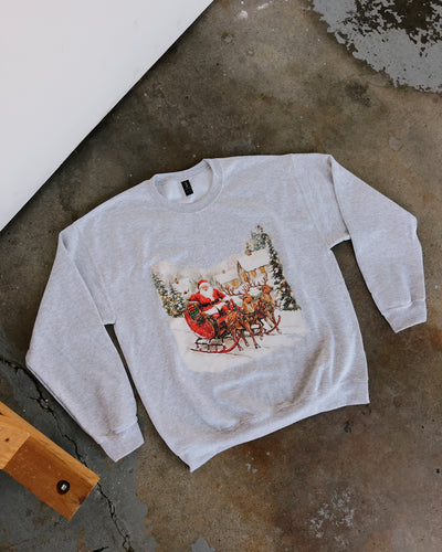 Vintage Santa Sweatshirt - Ash