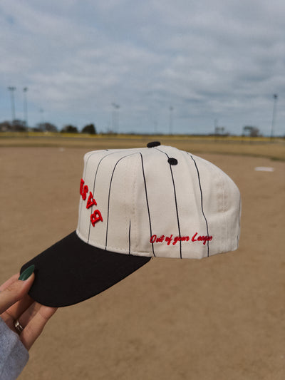 Baseball, Out Of Your League Stripe Hat - Cream/Black