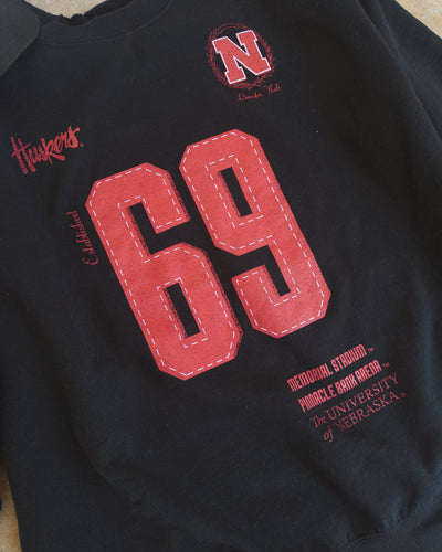 Nebraska Crest Stamp Sweatshirt - Black