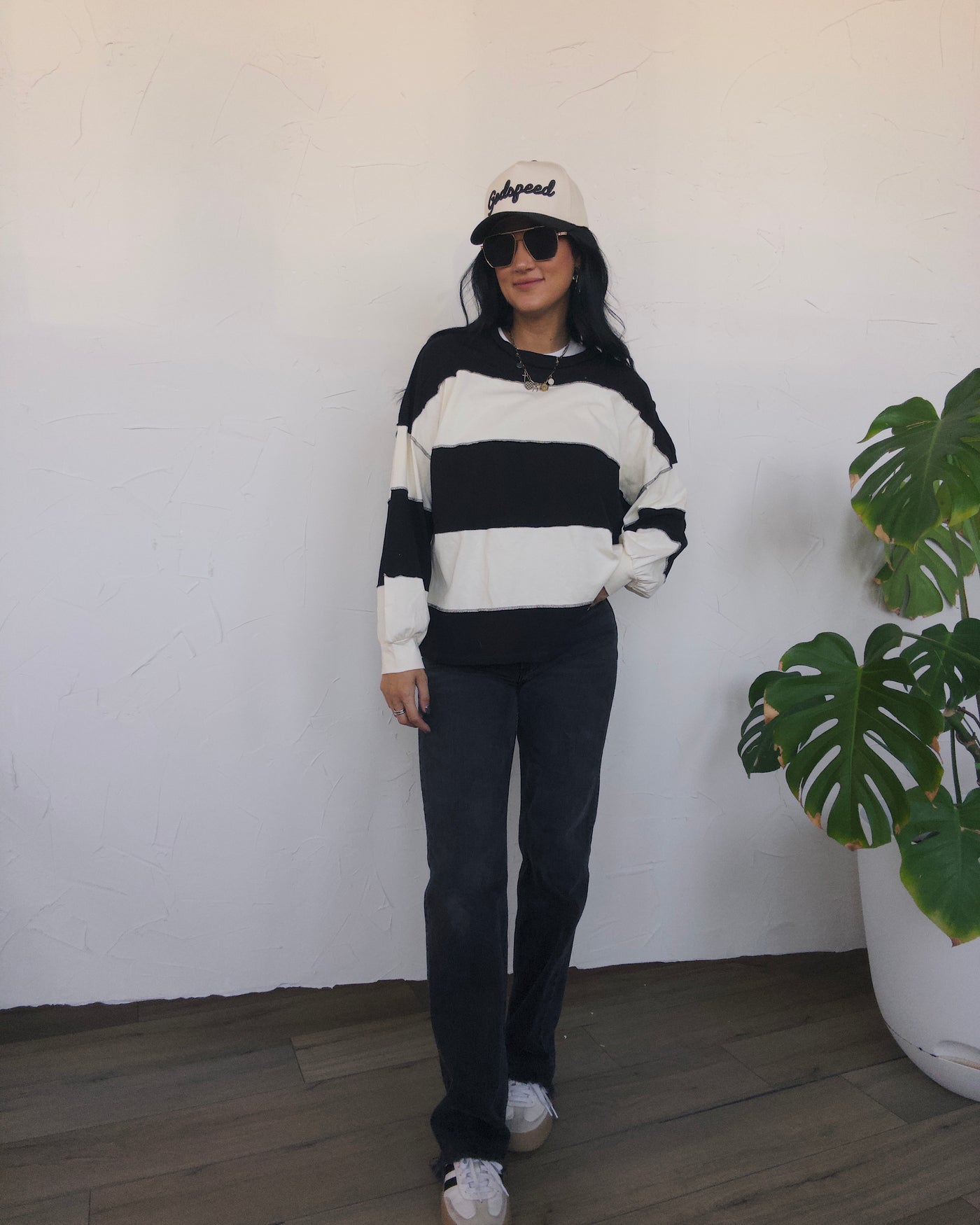 Easy Days Stripe Top - Ivory/Black