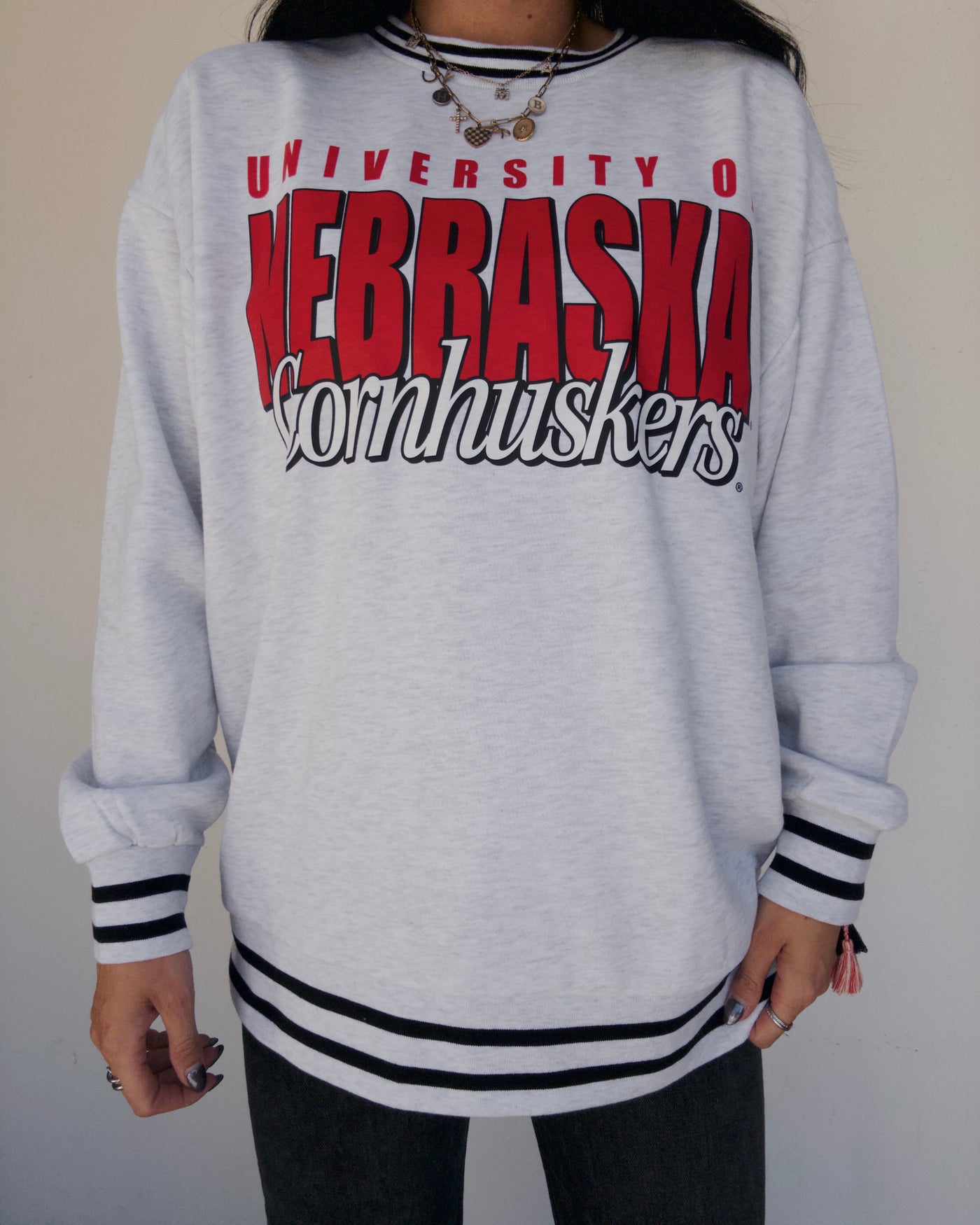 Retro Cornhuskers Sweatshirt - Ash