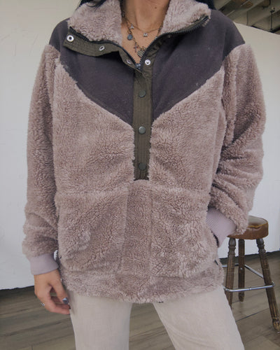 Cabin Creek Oversized Pullover - Mauve/Brown
