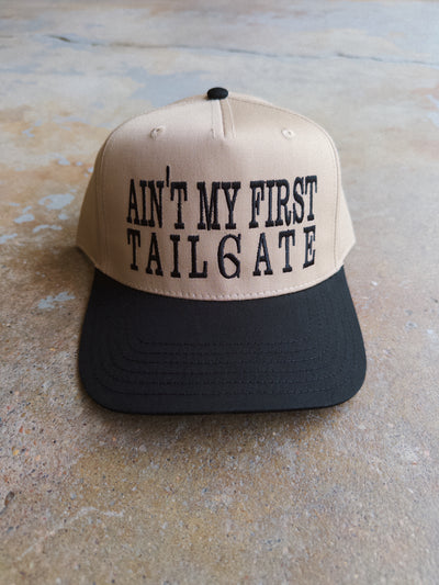 Ain't My First Tailgate Hat - Khaki/Black
