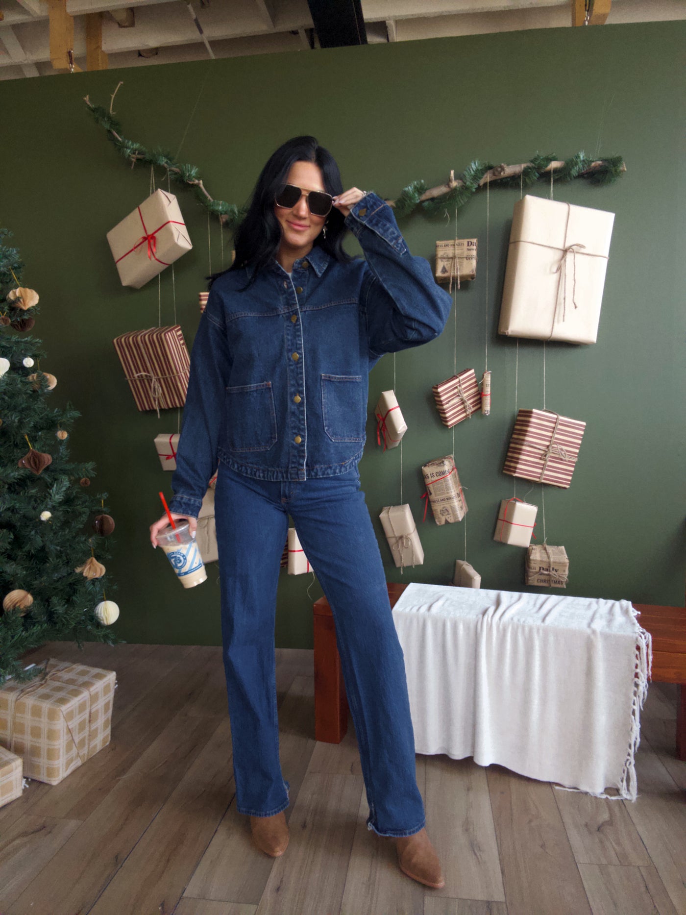 Varsity Blues Denim Jacket - Dark Wash