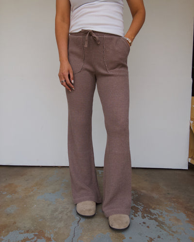 Haven Waffle Knit Pants - Brown