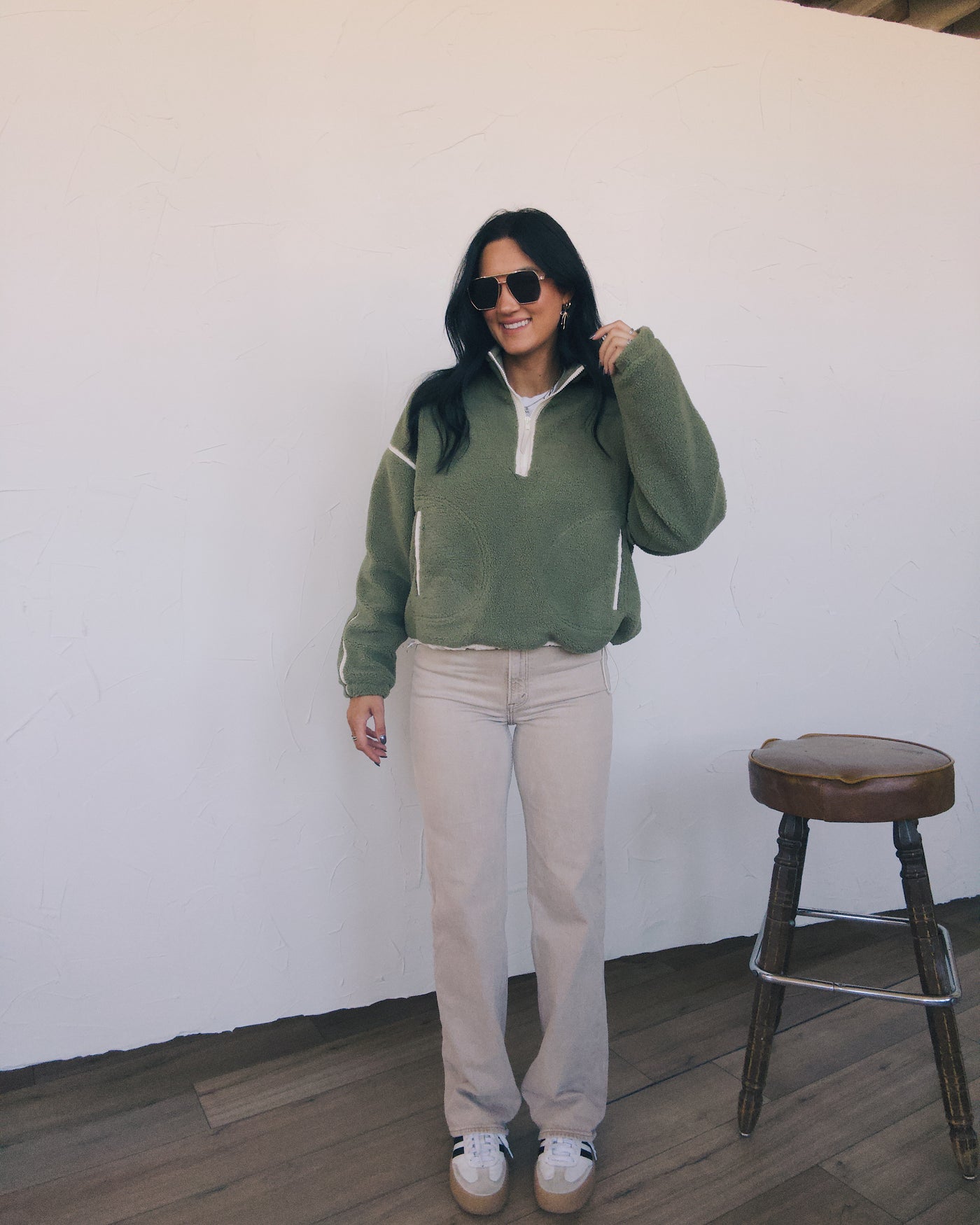 Rustic Ridge Half Zip - Sage