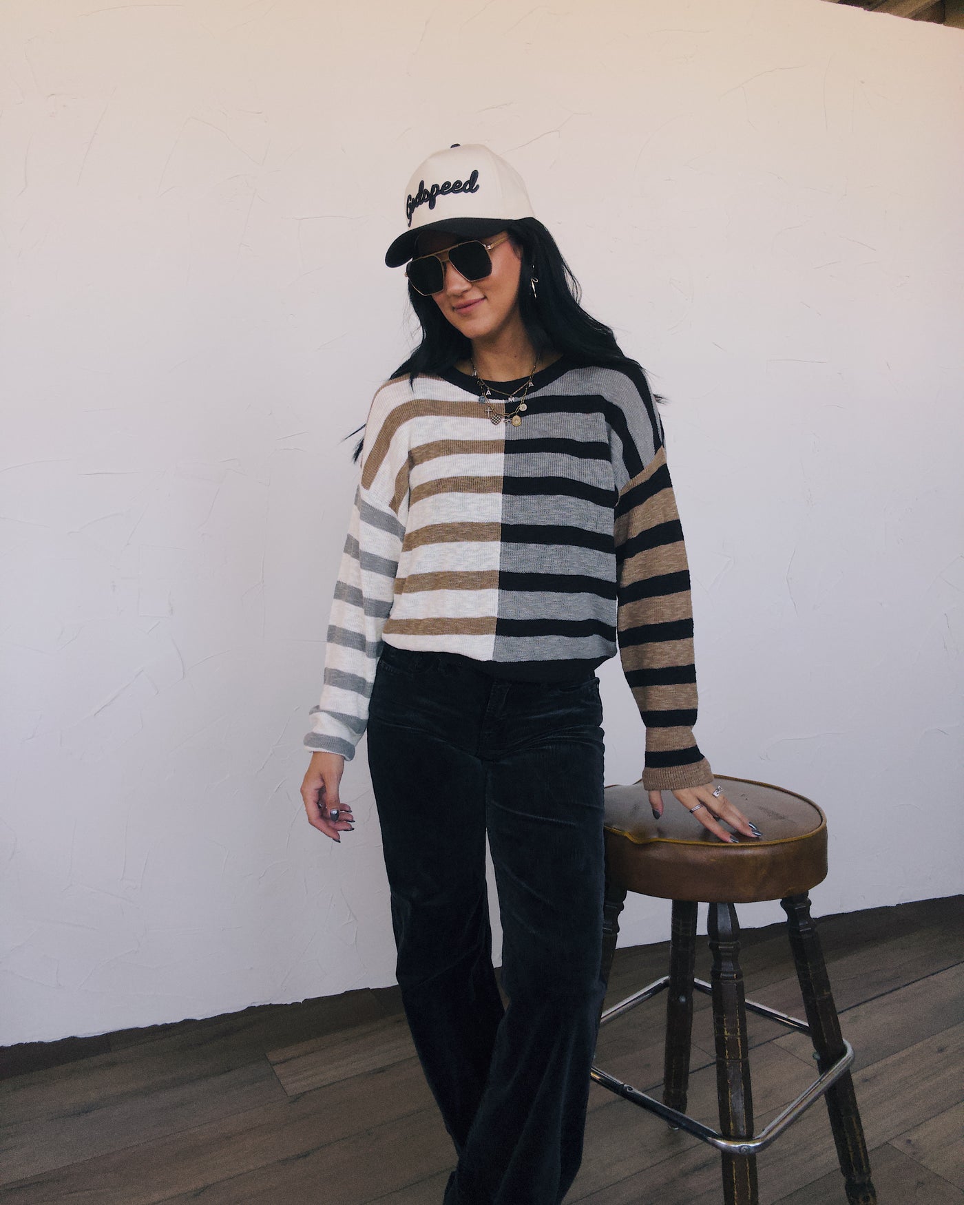Golden Hour Stripe Sweater - Black Multi