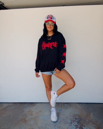 Huskers Star Sweatshirt - Black