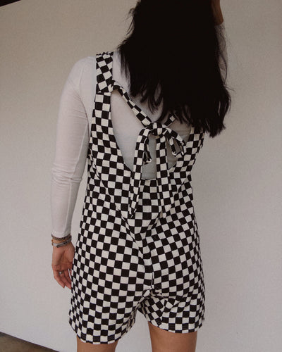 Check Me Out Romper - Black/White