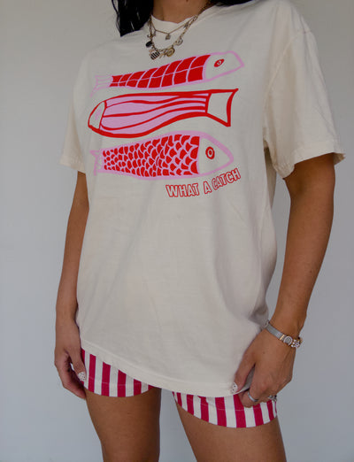What A Catch Cotton Tee - Ivory