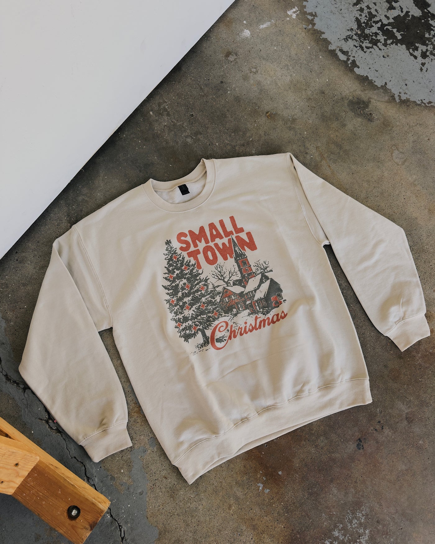 Small Town Christmas Sweatshirt - Sand