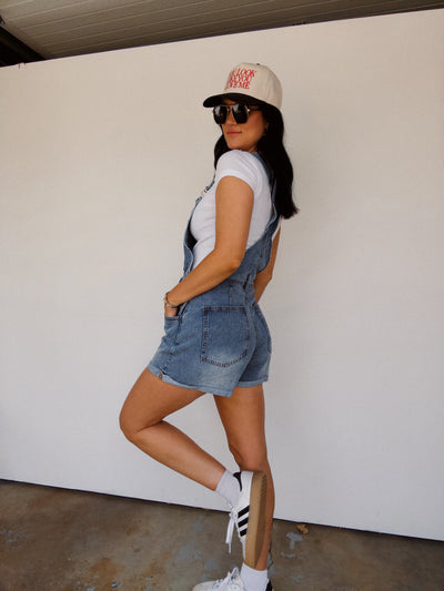 Westside Denim Short Overalls - Medium Wash