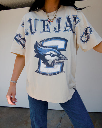 Bluejays Split Oversized Tee - Oatmeal