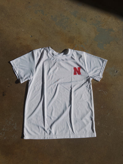 Youth Nebraska Doodle Sketch Tee - White