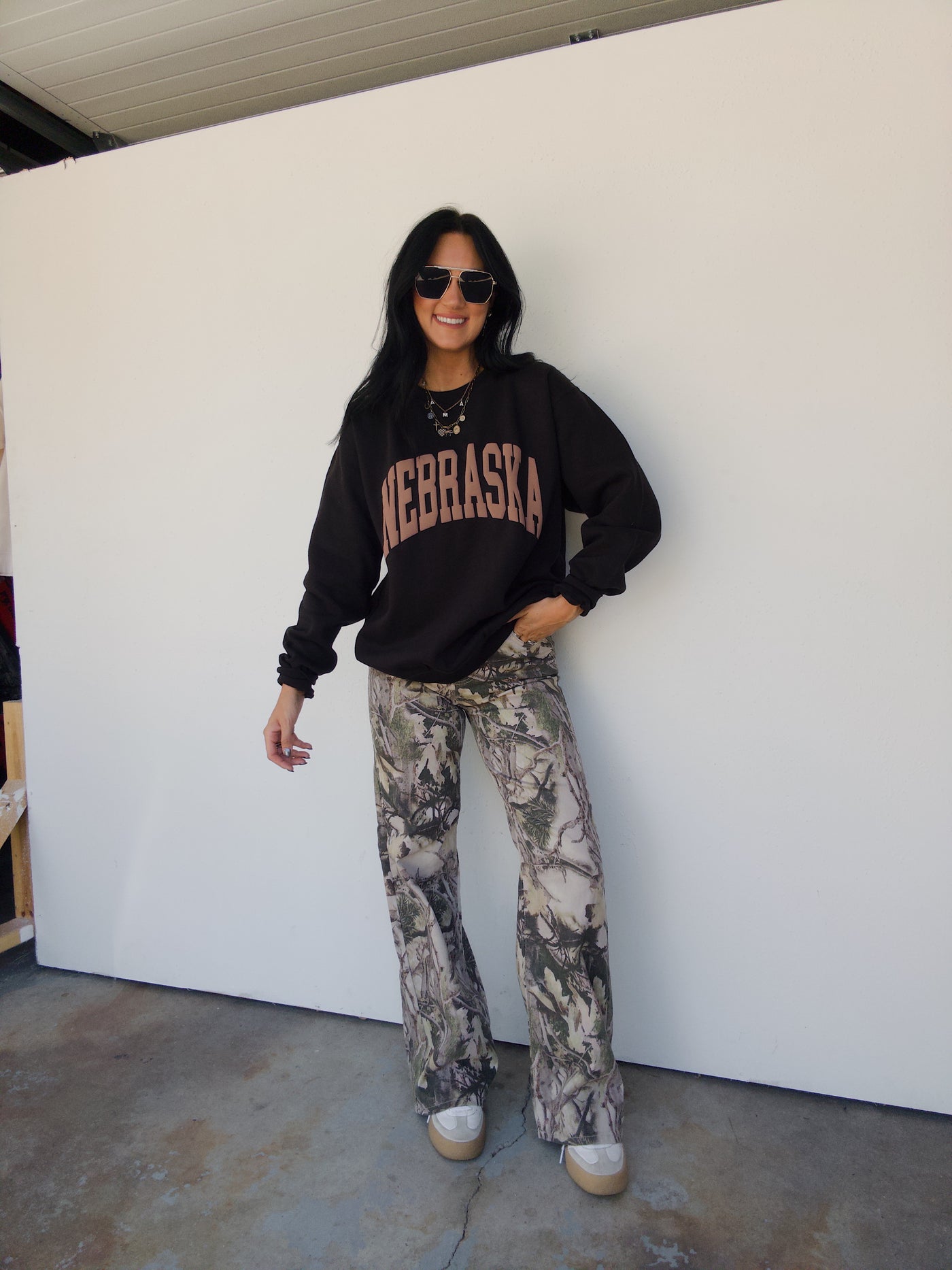 Neutral Nebraska Oversized Sweatshirt - Black