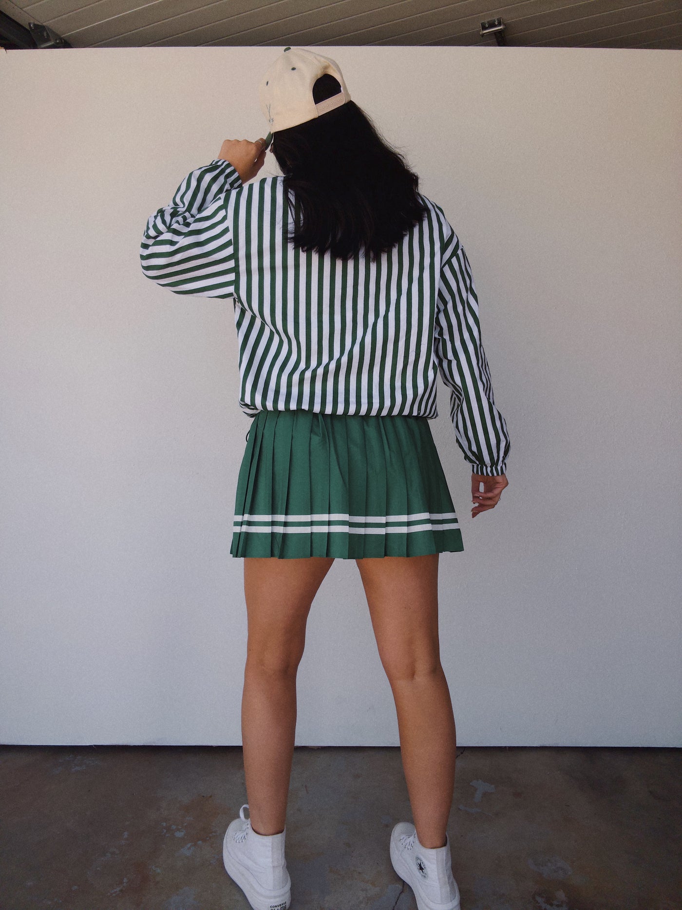 The Mulligan Pullover - White/Green